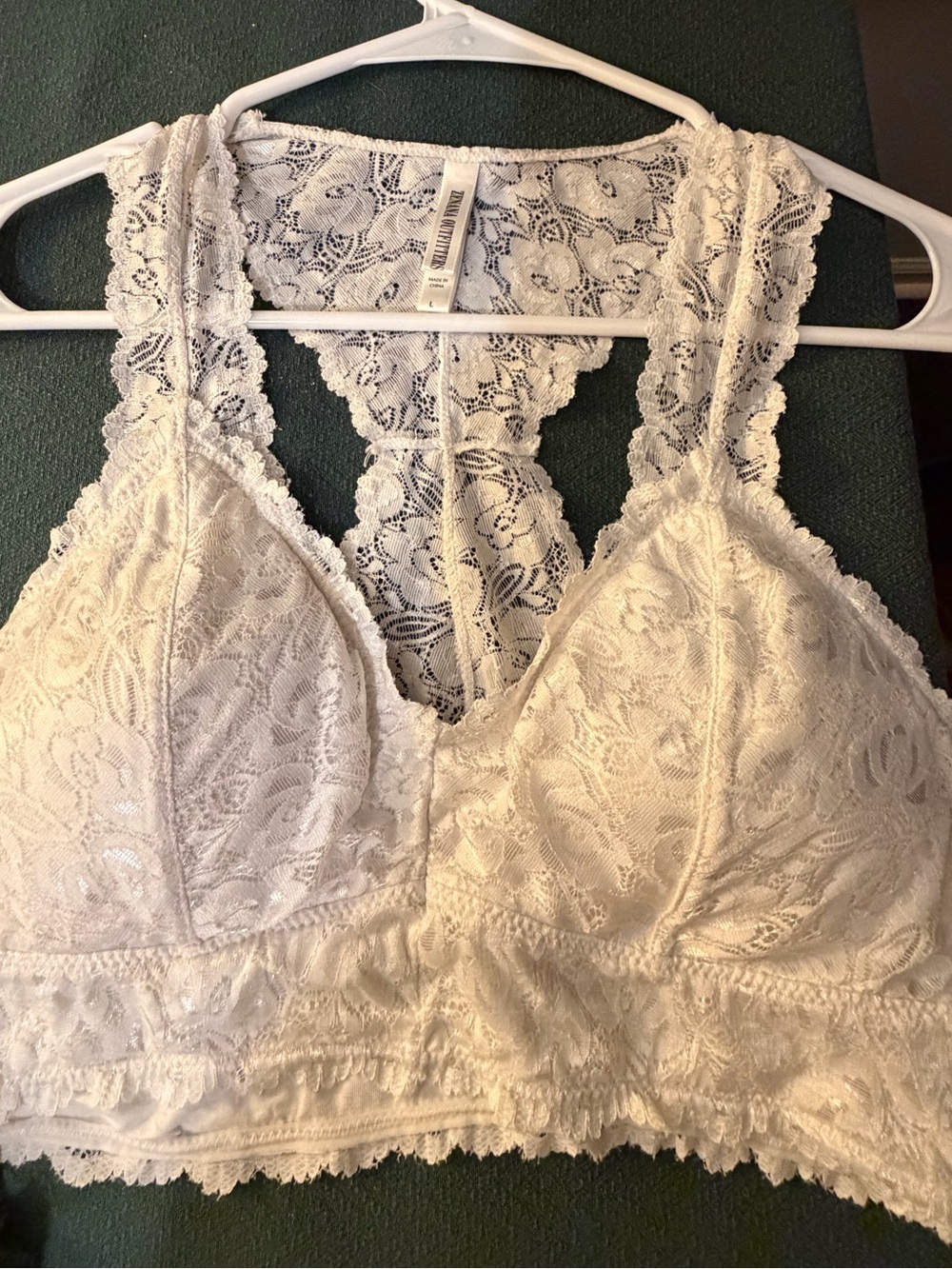 Zenana Lace Racerback Bralette - White